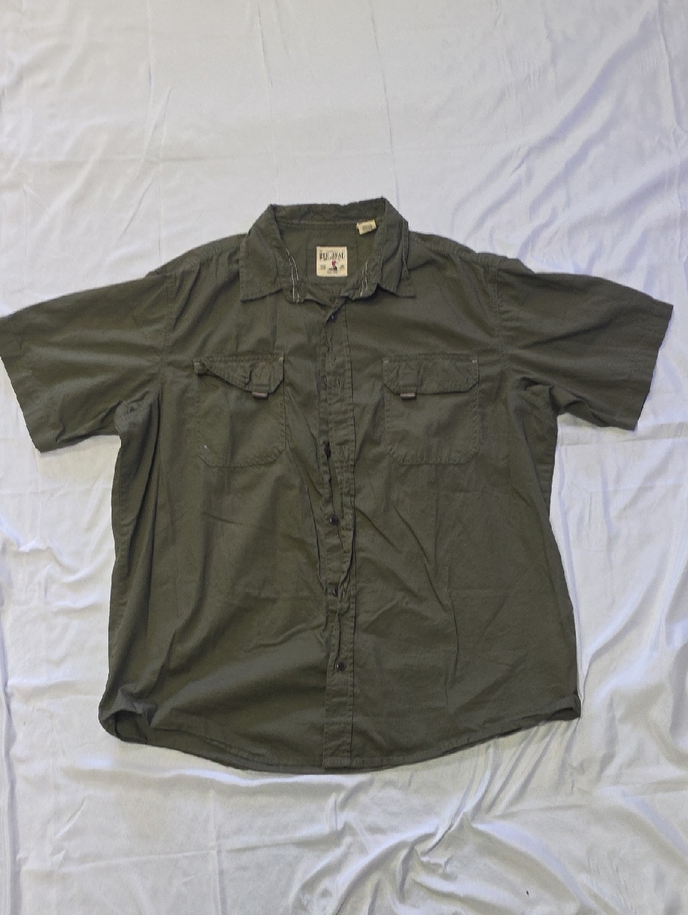 RedHead Olive Green Short-Sleeve Button-Down Shirt